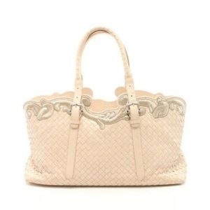 Bottega Veneta Intrecciato Cream Lambskin Tote